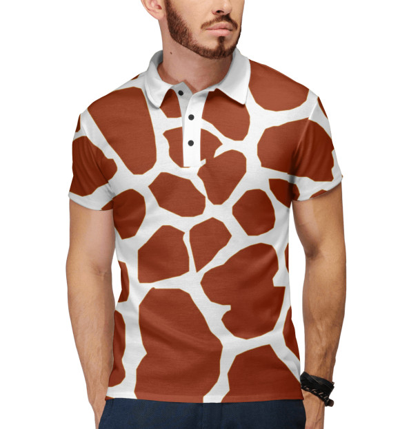 Мужское поло с притом Жираф цвета Белый Мужское поло с изображением Жираф цвета Белый