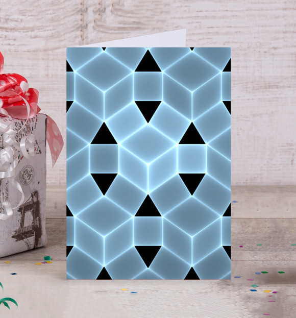 Открытка с изображением Blue cube цвета Белый