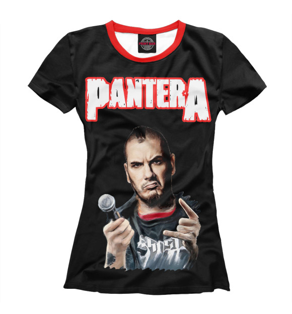 Женская футболка с изображением Pantera Phil Anselmo цвета Белый