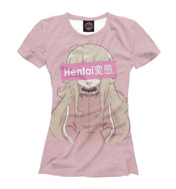 Женская футболка с изображением Hentai God цвета Белый