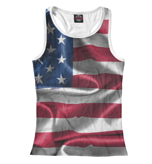 Женская майка-борцовка с изображением Америка цвета Белый