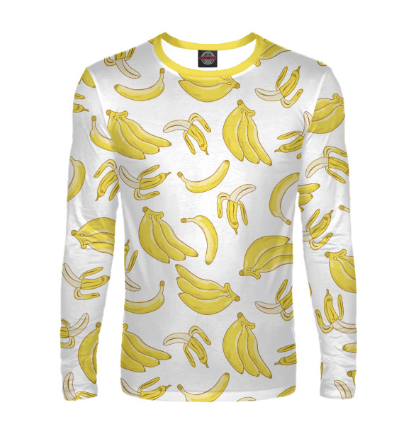 Мужской лонгслив с изображением Бананы цвета Белый