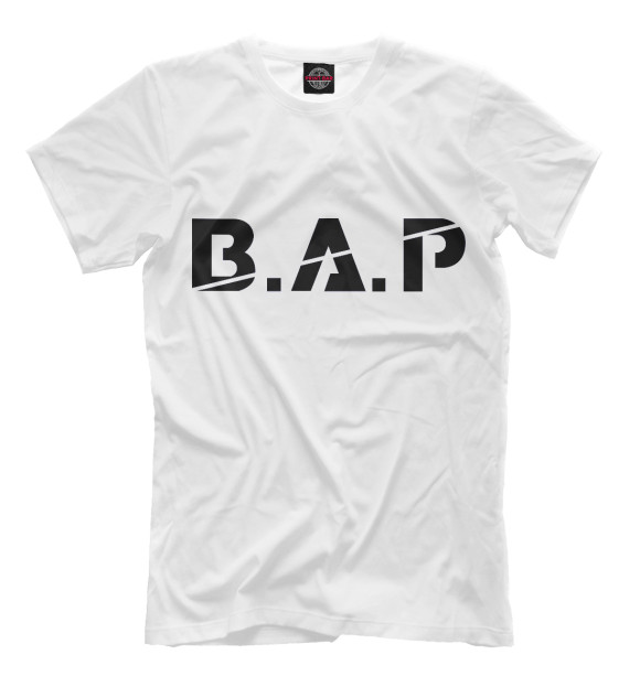 Мужская футболка с изображением B.A.P цвета Молочно-белый