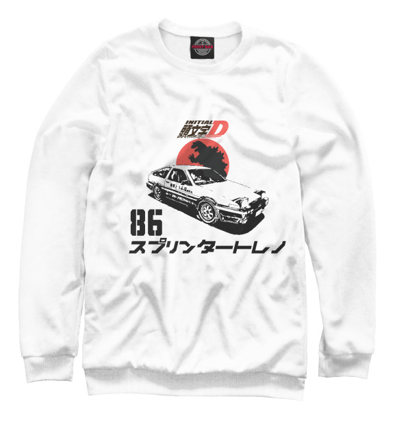 Мужской свитшот с изображением Initial D Хачироку цвета Белый