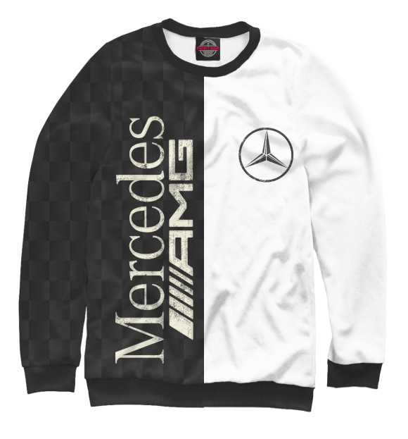 Мужской свитшот с изображением Mercedes цвета Белый