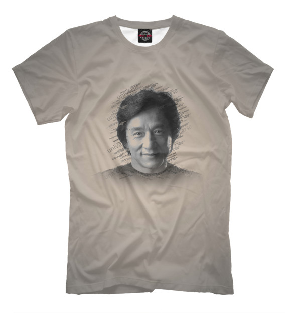 Мужская футболка с изображением Джеки Чан - Jacky Chan цвета Серый