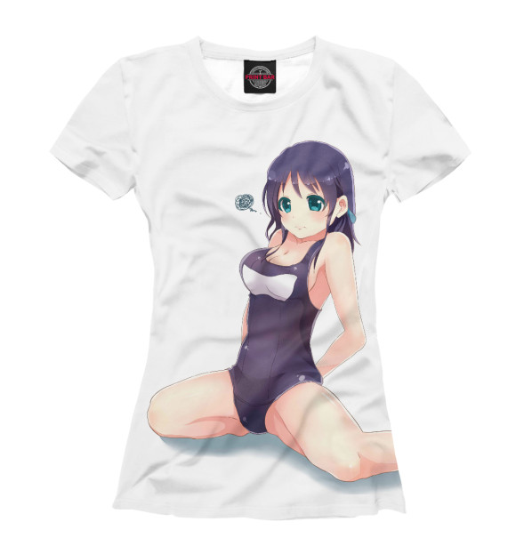 Футболка для девочек с притом Девочка в купальнике цвета Белый Футболка для девочек с изображением Девочка в купальнике цвета Белый