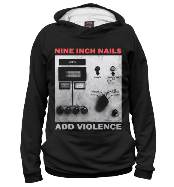 Женское худи с изображением Nine Inch Nails цвета Белый