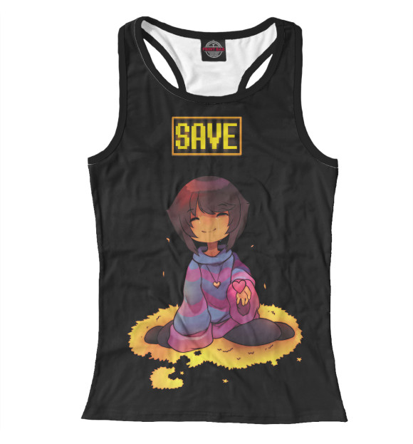 Женская майка-борцовка с притом Undertale цвета Белый Женская майка-борцовка с изображением Undertale цвета Белый