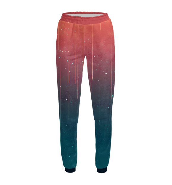 Женские спортивные штаны с изображением Космический ливень цвета Белый