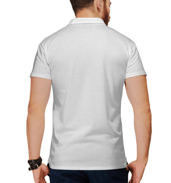 Мужское поло с изображением Богатырь цвета Белый