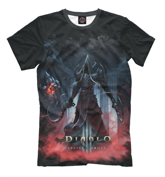Мужская футболка с изображением Diablo III цвета Черный