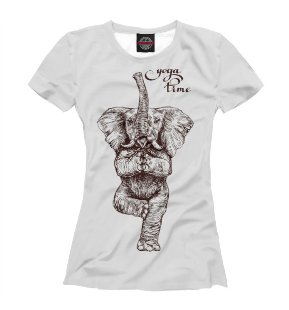 Женская футболка с изображением Yoga time цвета Белый