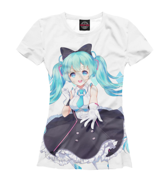 Женская футболка с изображением Miku цвета Белый