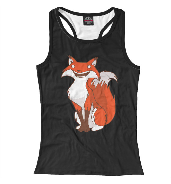 Женская майка-борцовка с изображением Хитрый лис цвета Белый
