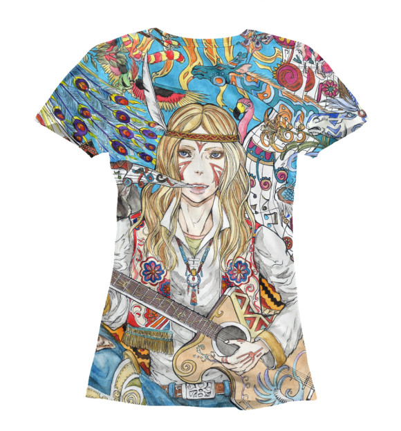 Женская футболка с изображением Гитаристка цвета Белый