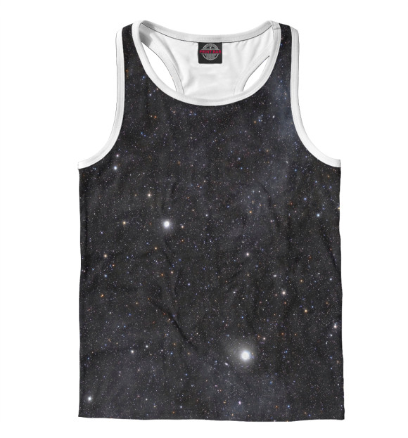 Мужская майка-борцовка с изображением Space цвета Белый