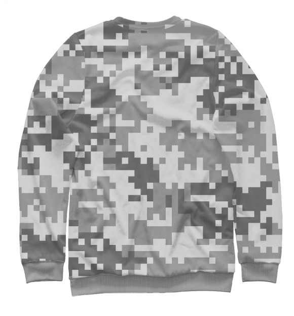 Свитшот для девочек с изображением Camo digital gray цвета Белый