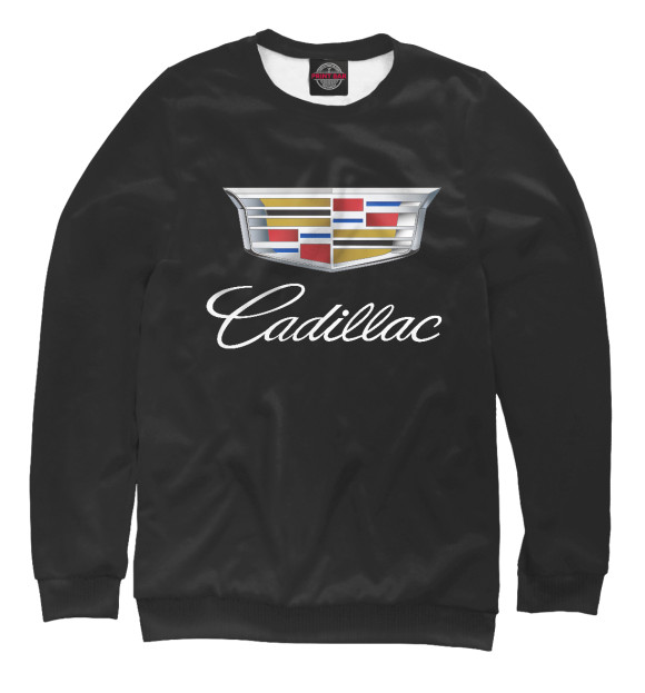 Мужской свитшот с изображением Cadillac цвета Белый