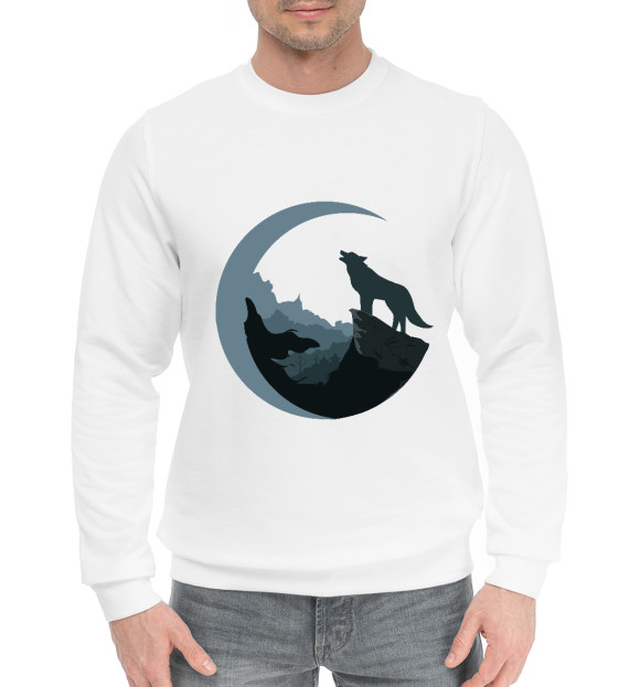 Мужской хлопковый свитшот с изображением Loneliness цвета Белый