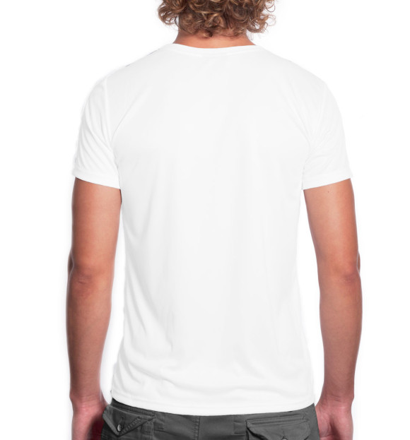 Мужская футболка с изображением Акита-ину цвета Белый