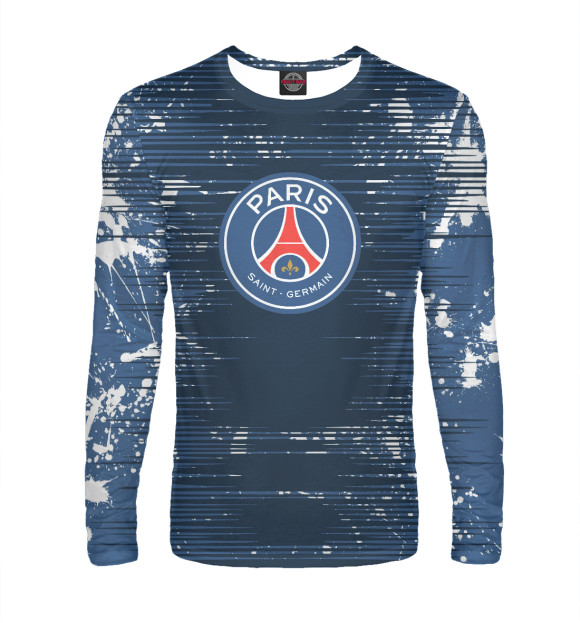 Мужской лонгслив с изображением PSG цвета Белый