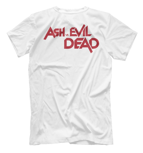 Мужская футболка с изображением Эш против Зловещих мертвецов цвета Белый