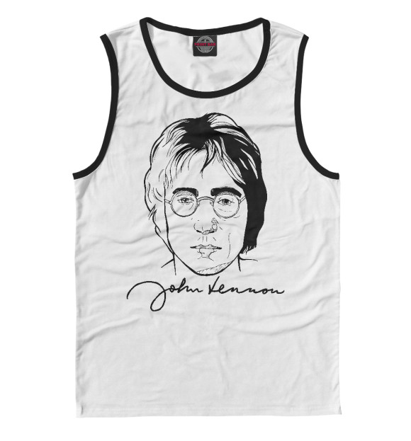 Мужская майка с изображением John Lennon цвета Белый