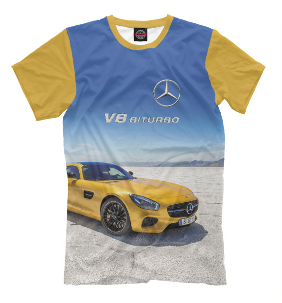 Футболка для мальчиков с изображением V8 BITURBO цвета Молочно-белый