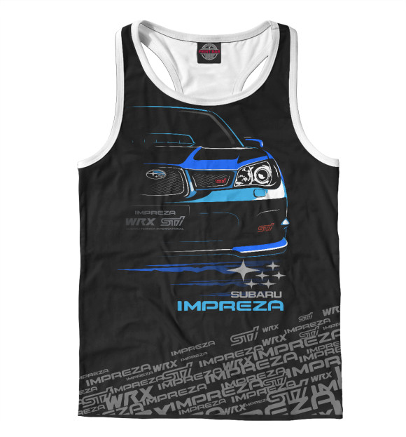 Мужская майка-борцовка с изображением impreza цвета Белый
