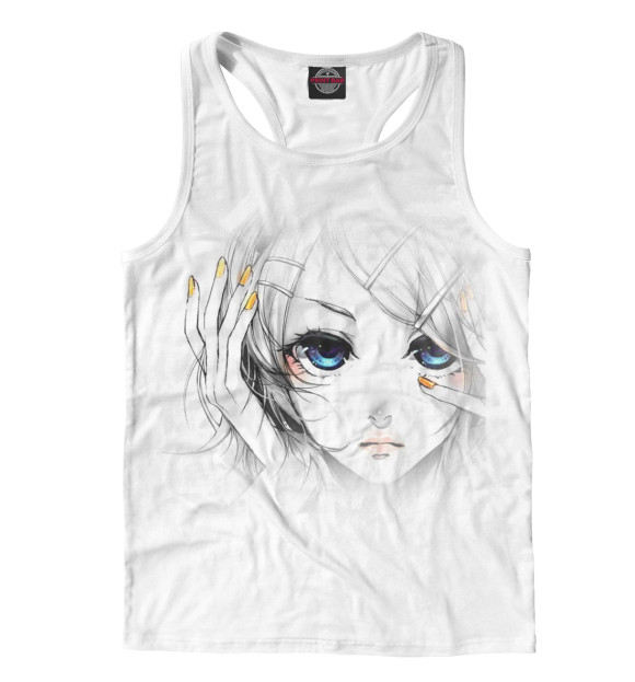 Мужская майка-борцовка с изображением Девушка цвета Белый