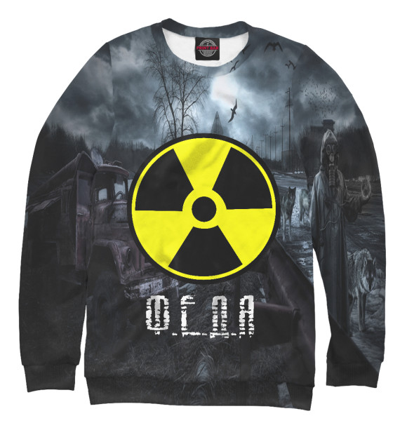 Мужской свитшот с изображением S.T.A.L.K.E.R-ФЕДЯ цвета Белый