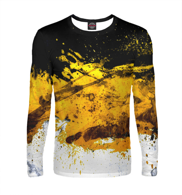Мужской лонгслив с изображением Grunge color цвета Белый