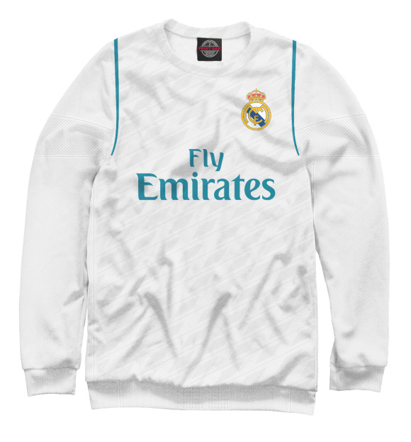 Свитшот для мальчиков с изображением Форма Реал Мадрид  Домашняя 17/18 цвета Белый