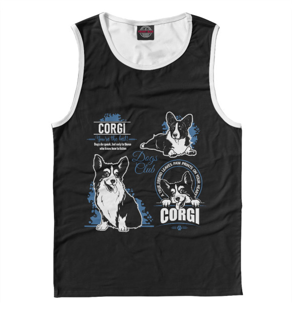 Майка для мальчика с изображением Corgi цвета Белый