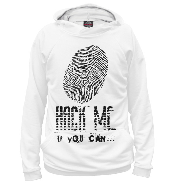 Женское худи с изображением Hack me цвета Белый