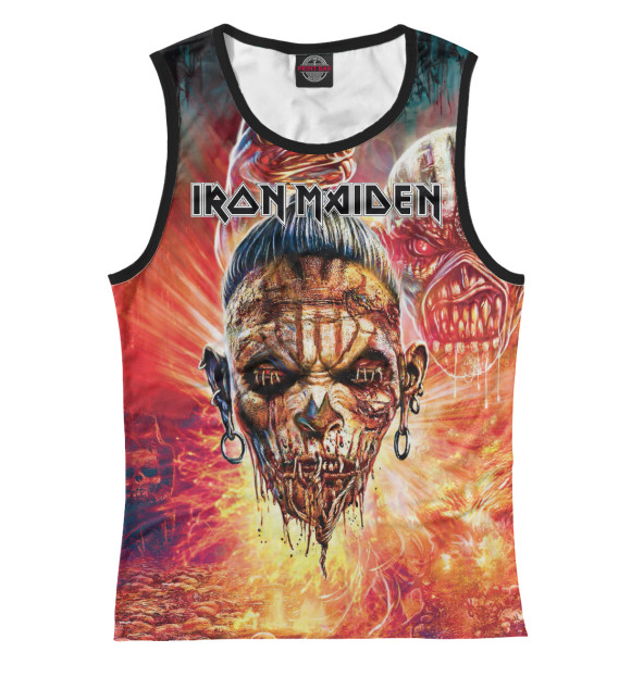 Женская майка с изображением Iron Maiden цвета Белый