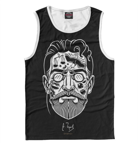 Майка для мальчика с изображением Антон Чехов цвета Белый