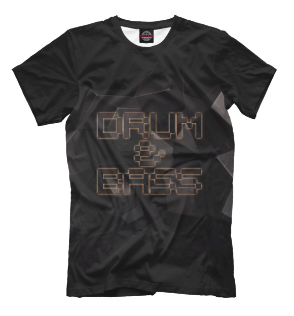 Мужская футболка с изображением Drum-n-Bass цвета Черный
