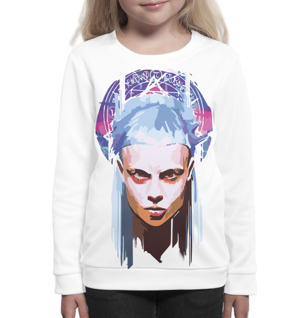 Свитшот для девочек с изображением Die Antwoord цвета Белый