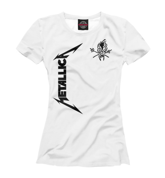 Футболка для девочек с изображением Metallica цвета Белый