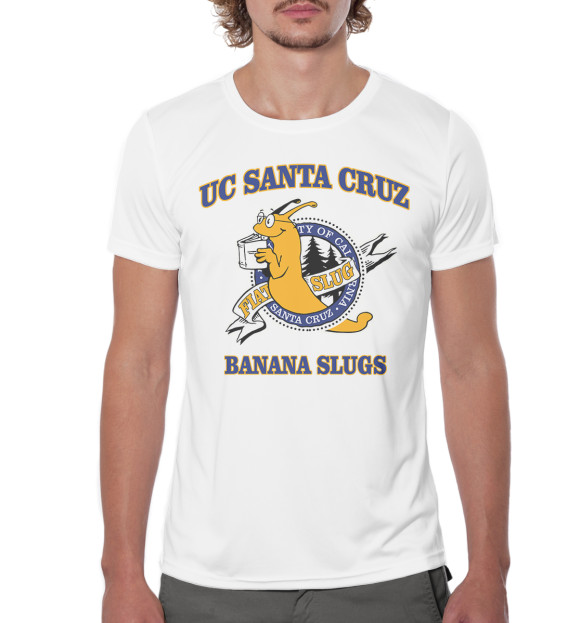 Мужская футболка с изображением UC Santa Cruz Banana Slugs цвета Белый