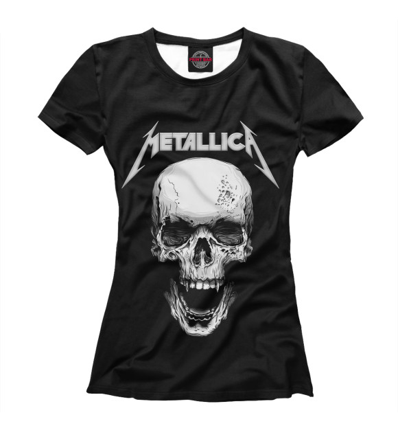 Футболка для девочек с изображением Metallica цвета Белый