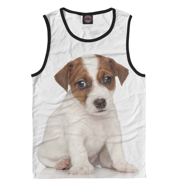 Мужская майка с изображением Джек рассел цвета Белый