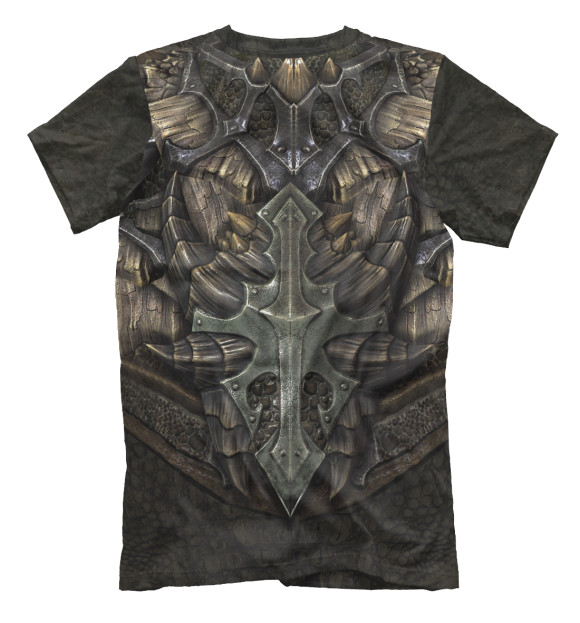 Мужская футболка с изображением Skyrim: Dragonscale Armor цвета Белый