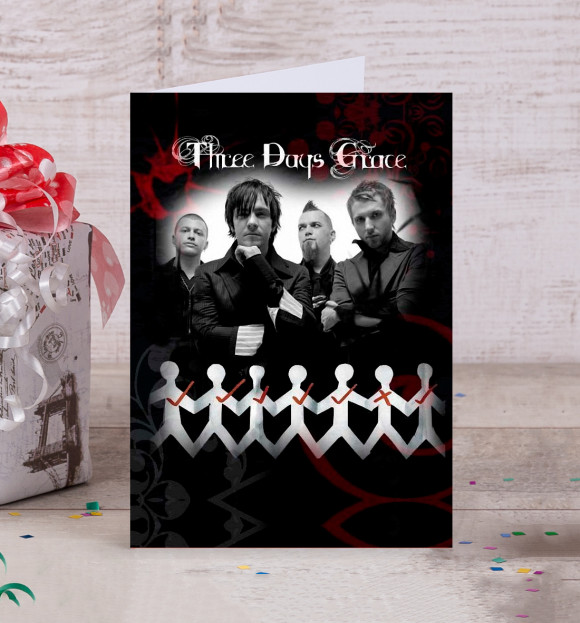 Открытка с притом Three Days Grace цвета Белый Открытка с изображением Three Days Grace цвета Белый