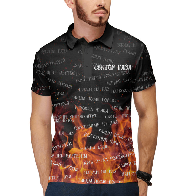 Мужское поло с притом Сектор Газа цвета Белый Мужское поло с изображением Сектор Газа цвета Белый