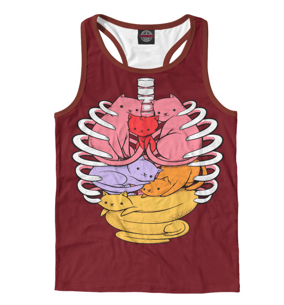 Мужская майка-борцовка с изображением Котоорганы цвета Белый