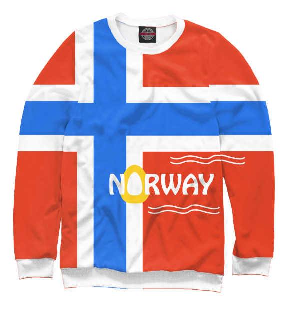 Свитшот для мальчиков с изображением Норвегия цвета Белый