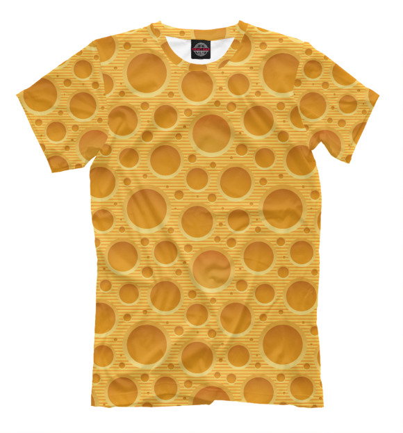 Мужская футболка с изображением Сыр цвета Молочно-белый